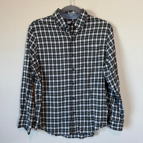Land's End XXL Lightweight Coastal Flannel Plaid - Picture 2 of 11